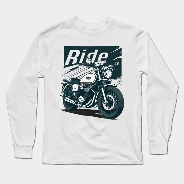 Ride - Classic motorcycle Long Sleeve T-Shirt by Darkside Labs